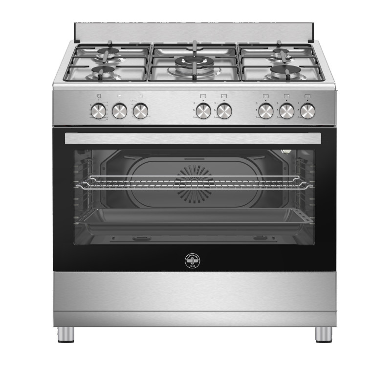 cucina a gas la germania se965gx24 con 5 fuochi classe a argento/nero