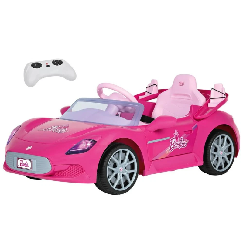 veicolo elettrico cavalcabile peg perego barbie 12 v r/c rosa