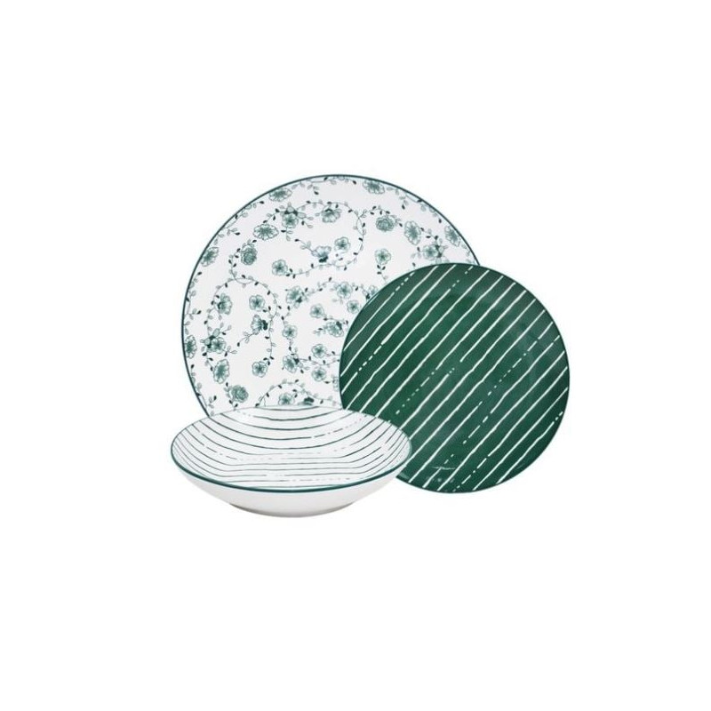 set piatti da tavola amicasa servizio piatti art 51 giusy verde 18pz