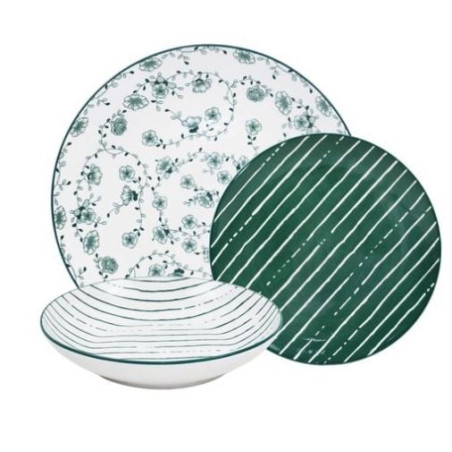 set piatti da tavola amicasa servizio piatti art 51 giusy verde 18pz
