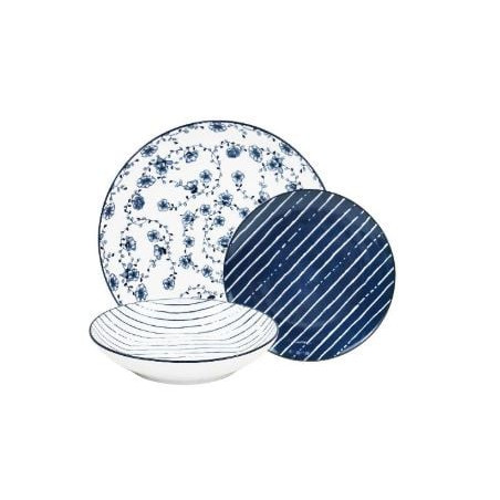 set piatti da tavola amicasa servizio piatti art 52 giusy blu 18pz