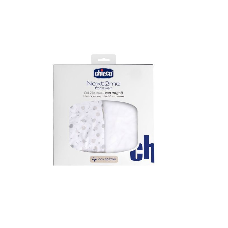 set lenzuola chicco 09101128210990 next2me forever per culla coriandoli