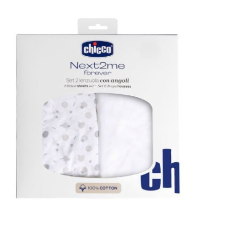 set lenzuola chicco 09101128210990 next2me forever per culla coriandoli