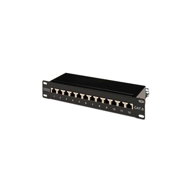 Pannello cavi digitus 1he 12-port cat6 black [dn-91612s]
