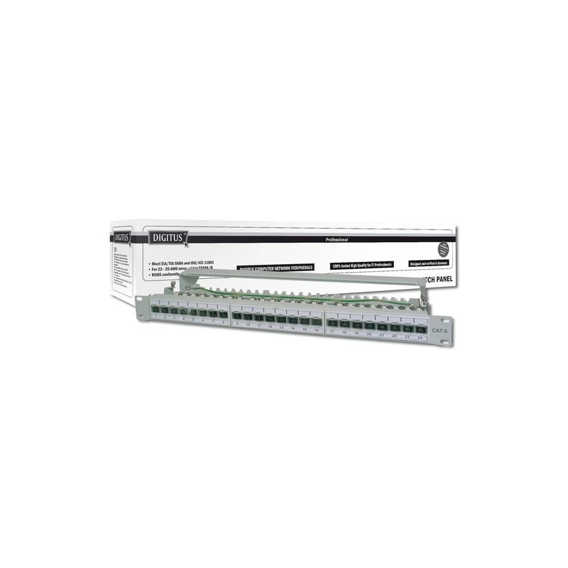 Pannello cavi digitus 1he 24-port cat6 gray [dn-91624s-ea]