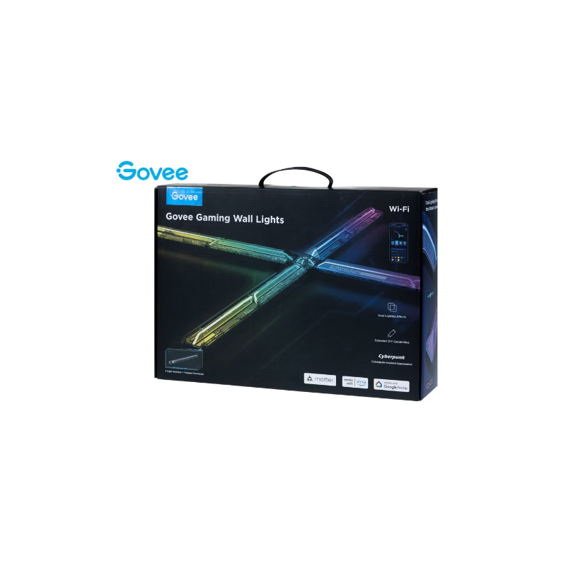 lampada da parete govee gaming rgbic wifi bt matter bianco/nero [h6063312]