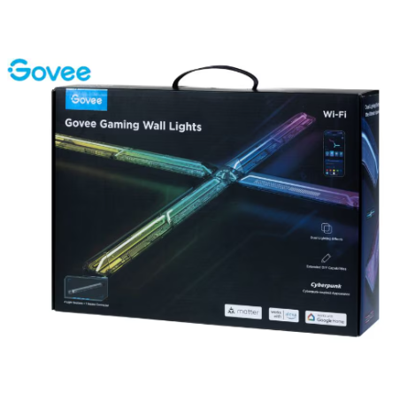 lampada da parete govee gaming rgbic wifi bt matter bianco/nero [h6063312]