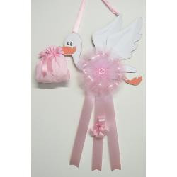 fiocco cicogna baby idea intermedia rosa