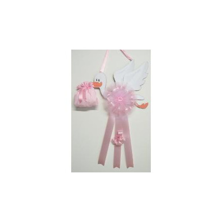 fiocco cicogna baby idea intermedia rosa