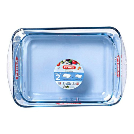 teglia pyrex set 2 lasagnere 34x22cm e 38x25cm in vetro [912s969/7043]