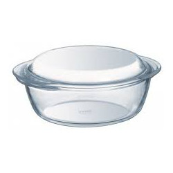 casseruola pyrex tonda con coperchio in vetro 3.2l trastarente