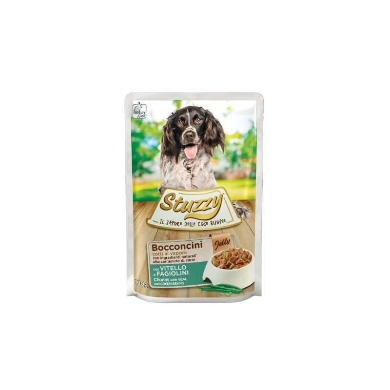 cibo umido agras pet foods per cani stuzzy con vitello e 100g