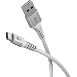cavo goobay tessile usb 2.0 tipo a/c 1m bianco [74530]