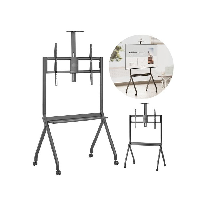 supporto/carrello tv maclean mc-114 b per uno schermo 55-100''