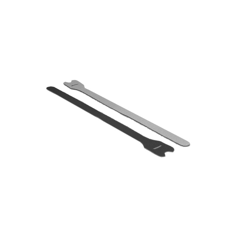 fermacavi delock in velcro 300mm 10stk nero [18688]