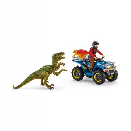 schleich dinosaurs 41466 quad escape from velociraptor