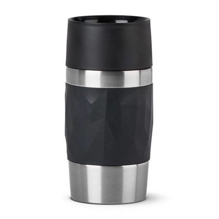 thermos emsa travel mug compact 300ml in acciaio inossidabile/nero