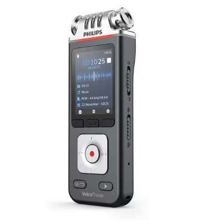 registratore audio philips 3mic stereo 24-bit/96khz 8gb 1000mah