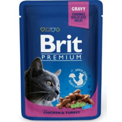 mangime umido brit premium pollo e tacchino per gatto 100g