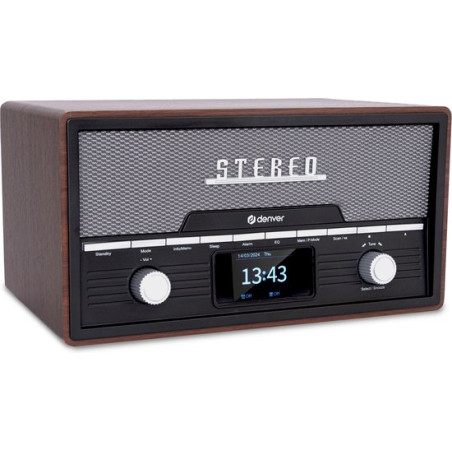 radio cd denver mda-525dw dab+/fm/bluetooth/aux 2x5w rms legno