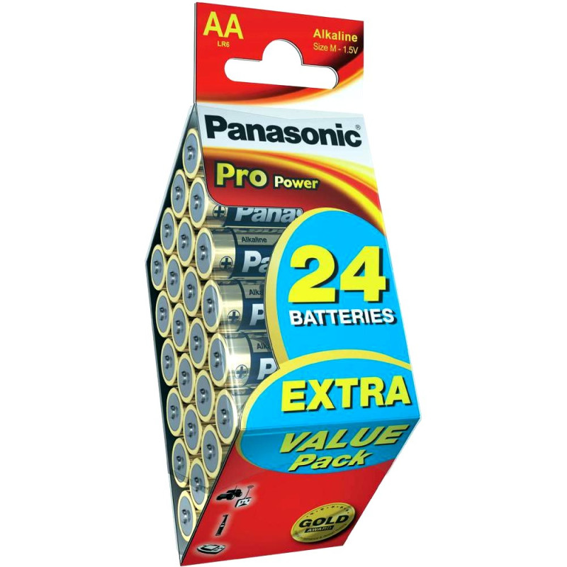pila panasonic 24 pz. stilo aa 1,5v alcaline lr6 pro power