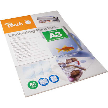 25 pouches retail a3 (303x426mm) 80my peach [ppr080-01]