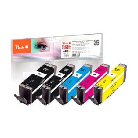 cartuccia peach mp 580xxl/581xxl canon nero/ciano/giallo [pi100-396]
