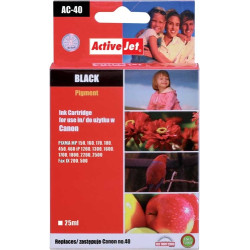 Cartuccia activejet ac-40 compatibile con canon pg-40 nero