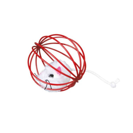 giocattolo per gatti trixie topolino in peluche con globo metallo