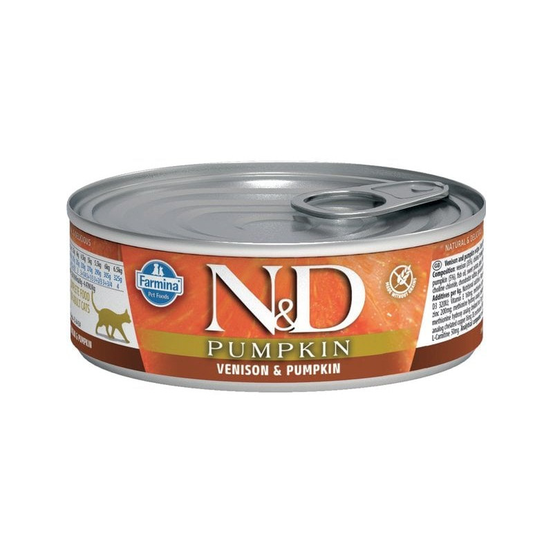 mangime completo farmina n&d pumpkin cervo e zucca per gatto