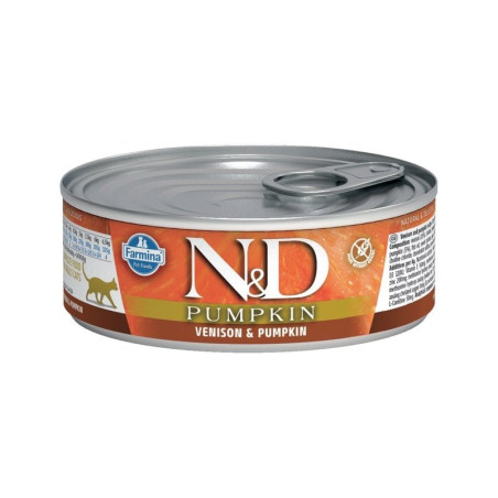 mangime completo farmina n&d pumpkin cervo e zucca per gatto
