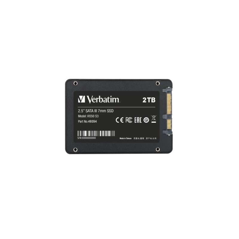 ssd interno 2.5'' 2tb verbatim vi550 s3 550mb/s sata nero
