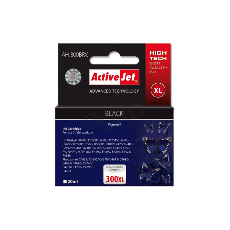 Cartuccia activejet ah-c41 compatibile con hp cc641ee no.300bk