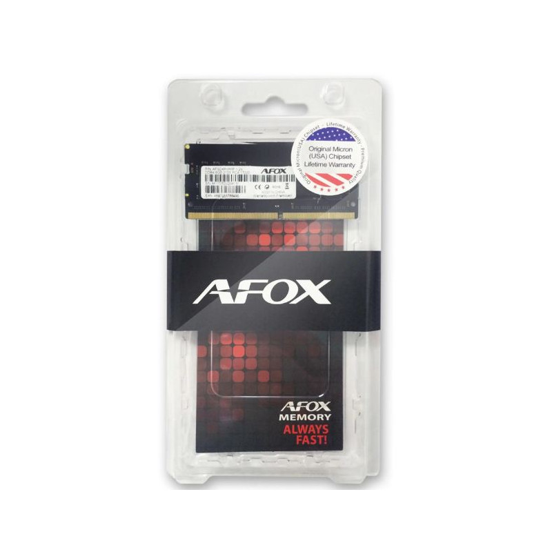 ram so-dimm ddr4 8gb afox 3200mhz 2.5v nero [saafx4g08000009]