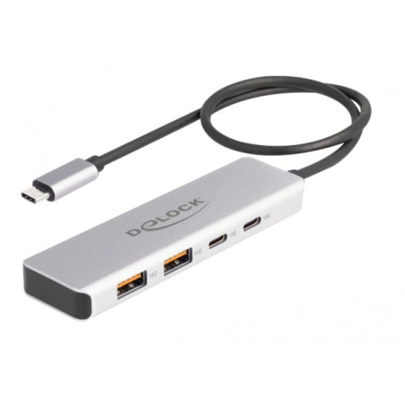 hub usb delock usb-c 10gbps 2xusb-a/2xusb-c grigio [64230]