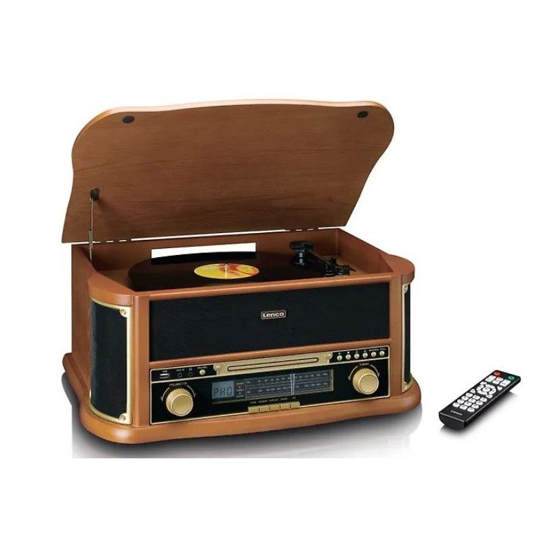 giradischi lenco tcd-2551 in legno nero [tcd-2551]