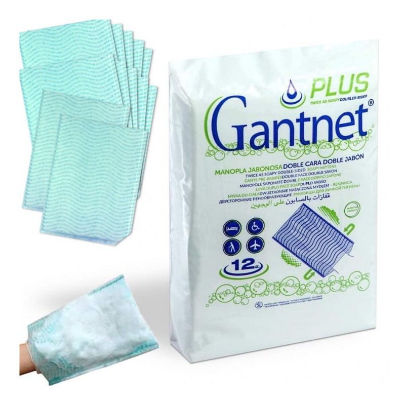 set di panni pds care gantnet plus guanti imbevuti di gel detergente