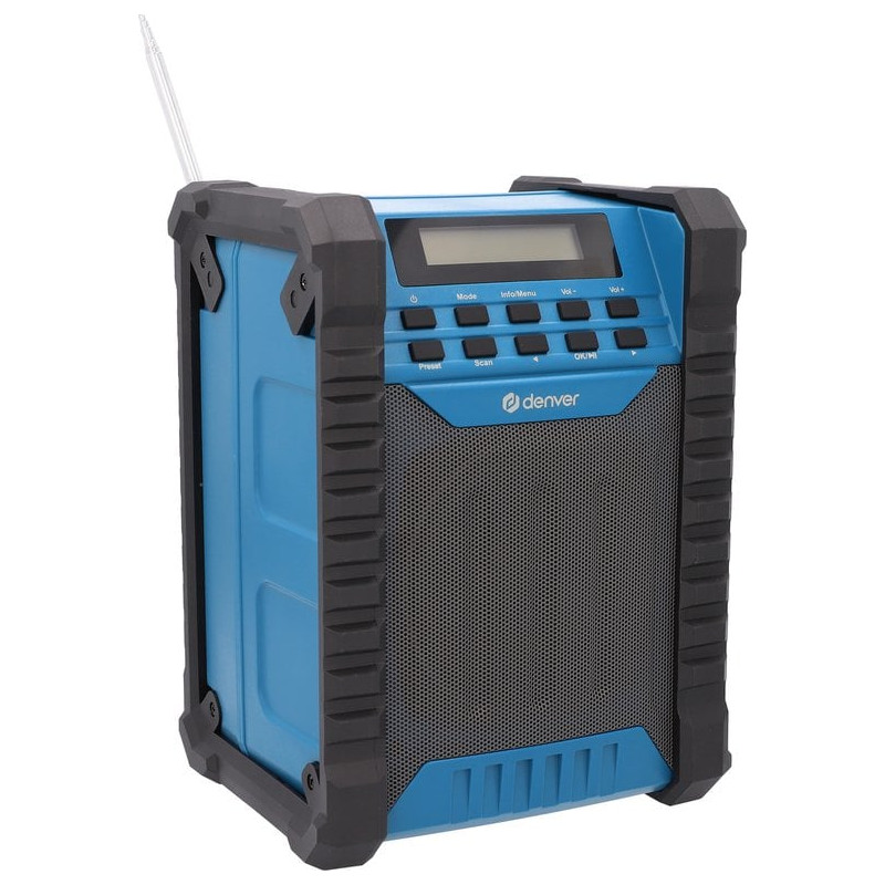 radio da cantiere denver wrd-60 dab/bluetooth/aux/fm/usb-c