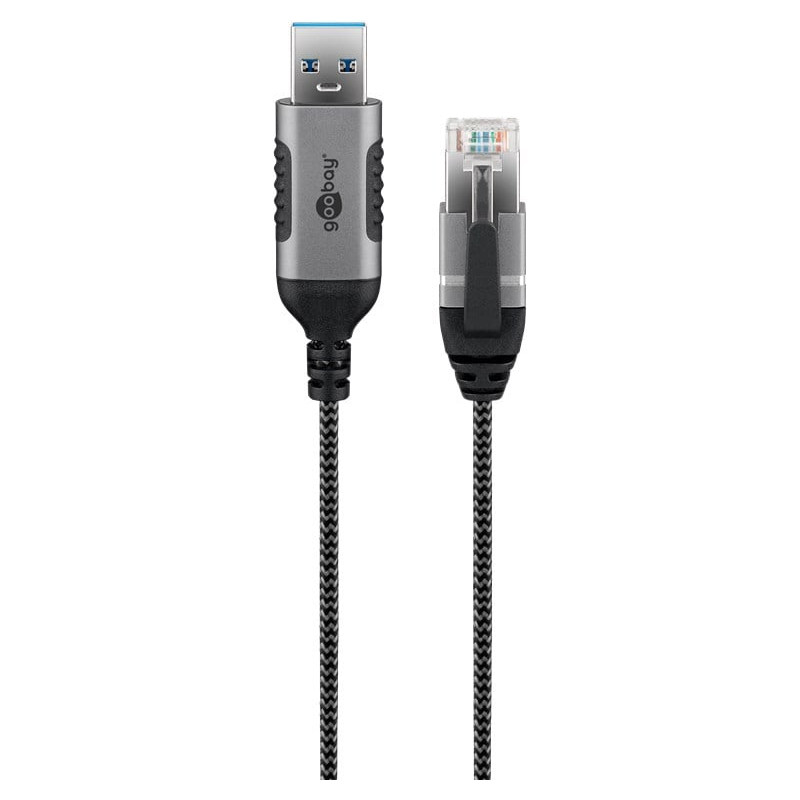 cavo adattatore di rete goobay usb 3.2 tipo a 3m nero/argento [74396]