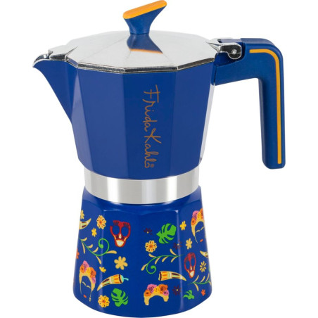 caffettiera pedrini frida kahlo moka 6tz in alluminio/acciaio inossidabile