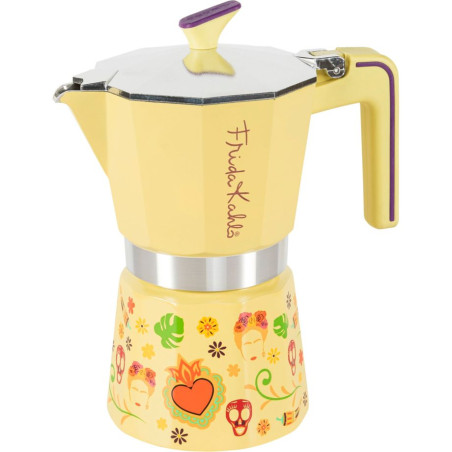 caffettiera pedrini frida kahlo moka 6tz in alluminio/acciaio inossidabile