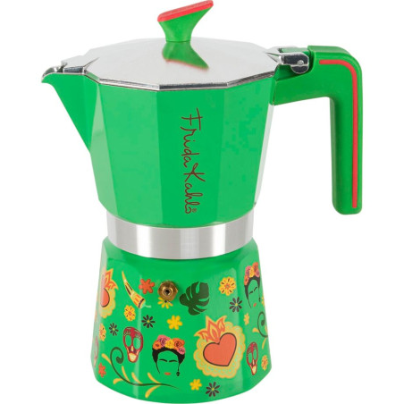caffettiera pedrini frida kahlo moka 6tz in alluminio/acciaio inossidabile