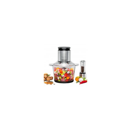 tritatutto rommelsbacher mz 800 in vetro 2.7l 800w nero/acciaio inossidabile