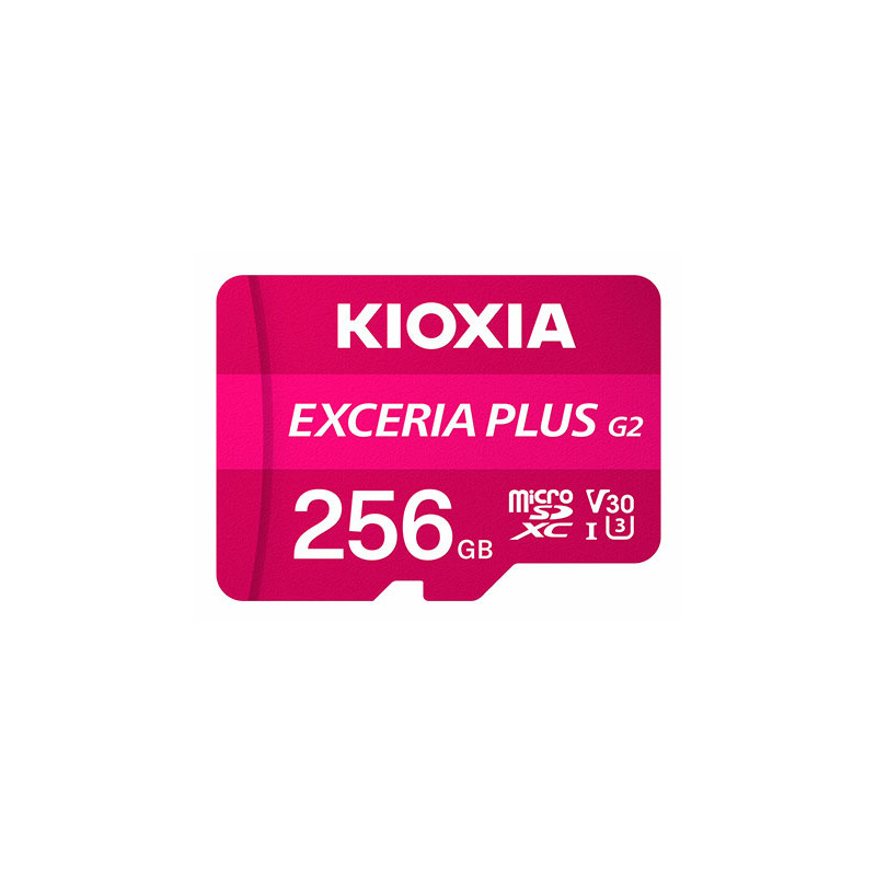 256gb scheda di memoria kioxia exceria plus g2 microsd rosa [4582563858473]