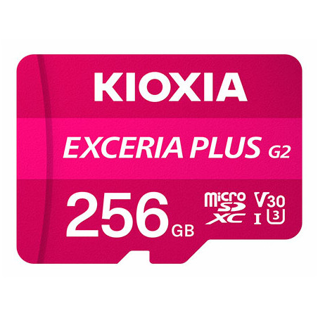 256gb scheda di memoria kioxia exceria plus g2 microsd rosa [4582563858473]