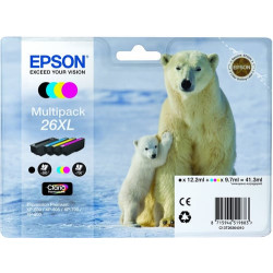Cartuccia epson multipack 26xl n.4 41.3ml nero/ciano/magenta/giallo