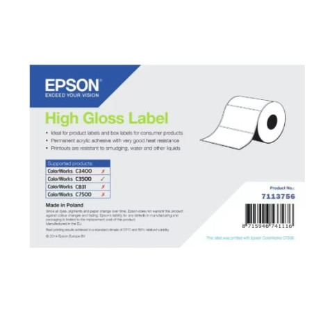 etichette per stampante epson high gloss inkjet 76x51mm bianco [7113756]