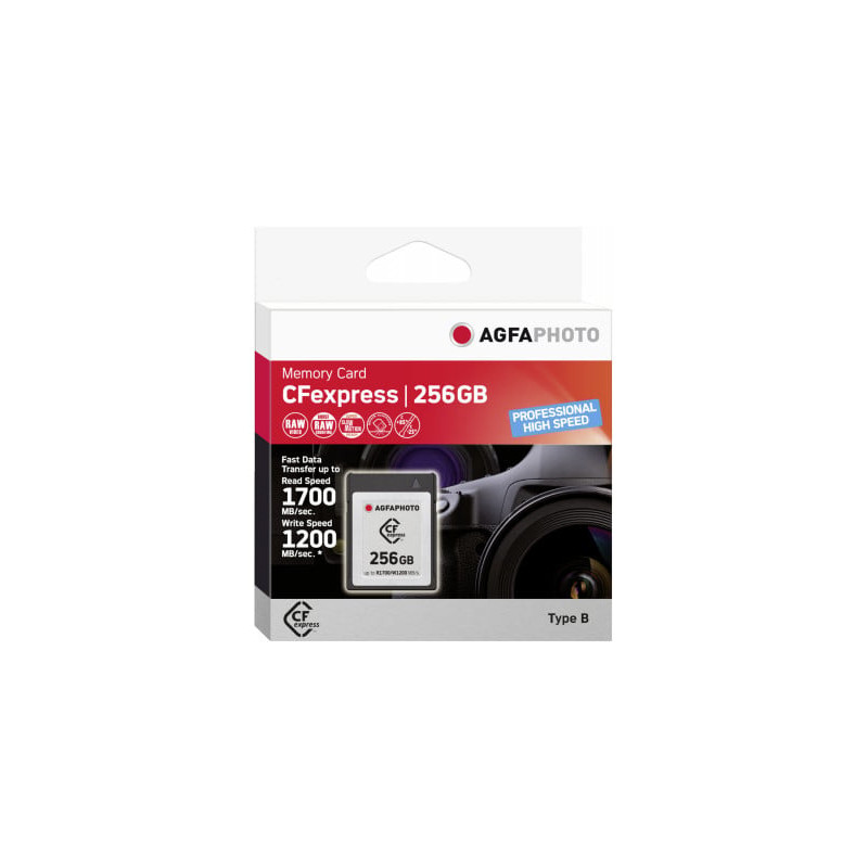 256gb scheda cfexpress agfa photo professional high speed nero [10441]