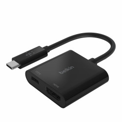 adattatore belkin usb-c a hdmi 60w pd, nero [avc002btbk]