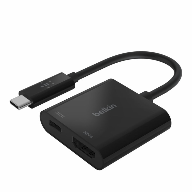 adattatore belkin usb-c a hdmi 60w pd, nero [avc002btbk]